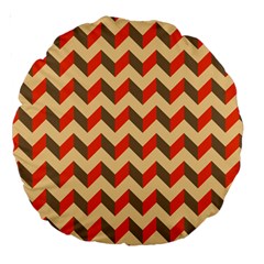 Modern Retro Chevron Patchwork Pattern  18  Premium Round Cushion  by GardenOfOphir