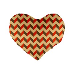 Modern Retro Chevron Patchwork Pattern  16  Premium Heart Shape Cushion 