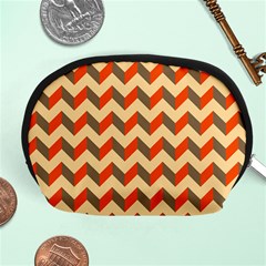 Modern Retro Chevron Patchwork Pattern  Accessory Pouch (medium)