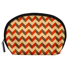 Modern Retro Chevron Patchwork Pattern  Accessory Pouch (large)