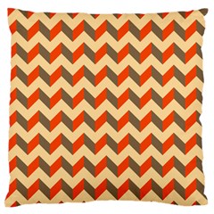 Modern Retro Chevron Patchwork Pattern  Large Flano Cushion Case (one Side) by GardenOfOphir