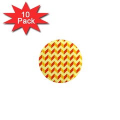 Modern Retro Chevron Patchwork Pattern  1  Mini Button Magnet (10 Pack)