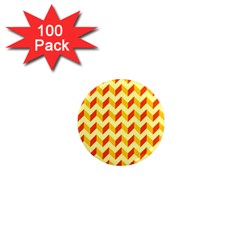 Modern Retro Chevron Patchwork Pattern  1  Mini Button Magnet (100 Pack)