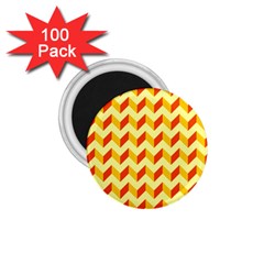 Modern Retro Chevron Patchwork Pattern  1 75  Button Magnet (100 Pack)