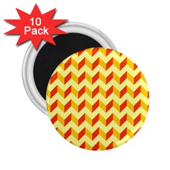 Modern Retro Chevron Patchwork Pattern  2 25  Button Magnet (10 Pack) by GardenOfOphir