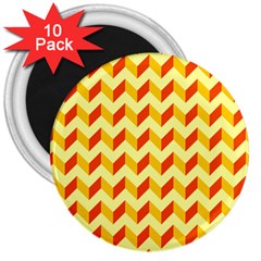 Modern Retro Chevron Patchwork Pattern  3  Button Magnet (10 Pack)