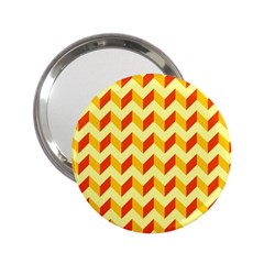 Modern Retro Chevron Patchwork Pattern  Handbag Mirror (2 25 ) by GardenOfOphir