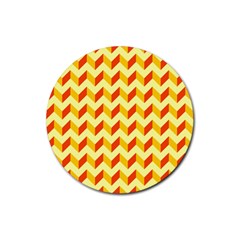 Modern Retro Chevron Patchwork Pattern  Drink Coaster (round)