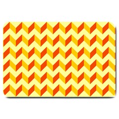 Modern Retro Chevron Patchwork Pattern  Large Door Mat by GardenOfOphir