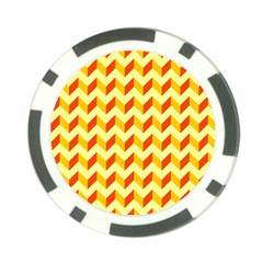 Modern Retro Chevron Patchwork Pattern  Poker Chip