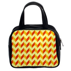 Modern Retro Chevron Patchwork Pattern  Classic Handbag (two Sides)