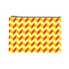 Modern Retro Chevron Patchwork Pattern  Cosmetic Bag (large)