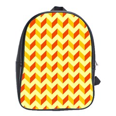 Modern Retro Chevron Patchwork Pattern  School Bag (large)