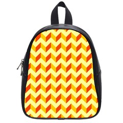 Modern Retro Chevron Patchwork Pattern  School Bag (small) by GardenOfOphir