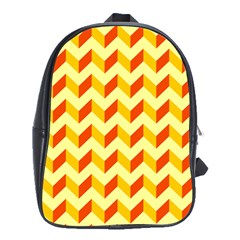 Modern Retro Chevron Patchwork Pattern  School Bag (xl)