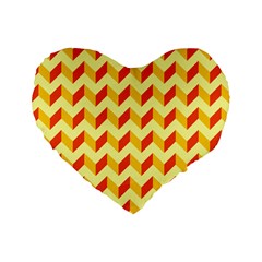 Modern Retro Chevron Patchwork Pattern  16  Premium Heart Shape Cushion 