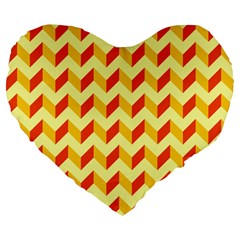 Modern Retro Chevron Patchwork Pattern  19  Premium Heart Shape Cushion