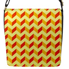 Modern Retro Chevron Patchwork Pattern  Flap Closure Messenger Bag (small) by GardenOfOphir