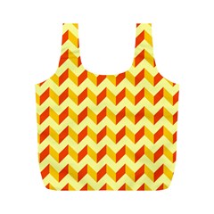 Modern Retro Chevron Patchwork Pattern  Reusable Bag (m)