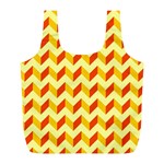 Modern Retro Chevron Patchwork Pattern  Reusable Bag (L) Front