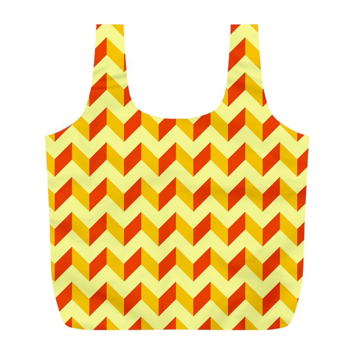 Modern Retro Chevron Patchwork Pattern  Reusable Bag (L)