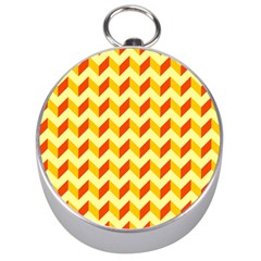 Modern Retro Chevron Patchwork Pattern  Silver Compass by GardenOfOphir