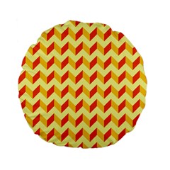 Modern Retro Chevron Patchwork Pattern  15  Premium Flano Round Cushion 