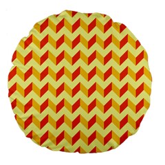 Modern Retro Chevron Patchwork Pattern  18  Premium Flano Round Cushion 