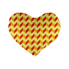 Modern Retro Chevron Patchwork Pattern  16  Premium Flano Heart Shape Cushion 