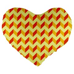 Modern Retro Chevron Patchwork Pattern  19  Premium Flano Heart Shape Cushion by GardenOfOphir