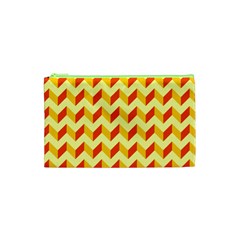 Modern Retro Chevron Patchwork Pattern  Cosmetic Bag (xs)