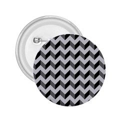 Modern Retro Chevron Patchwork Pattern  2 25  Button