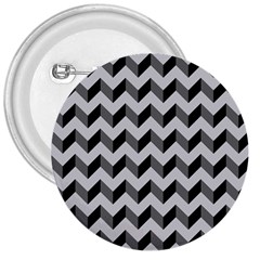 Modern Retro Chevron Patchwork Pattern  3  Button