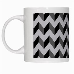 Modern Retro Chevron Patchwork Pattern  White Coffee Mug