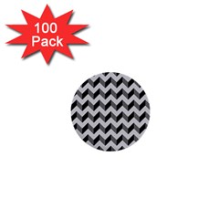 Modern Retro Chevron Patchwork Pattern  1  Mini Button (100 Pack)