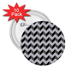 Modern Retro Chevron Patchwork Pattern  2 25  Button (10 Pack)