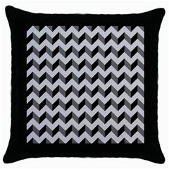 Modern Retro Chevron Patchwork Pattern  Black Throw Pillow Case