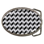 Modern Retro Chevron Patchwork Pattern  Belt Buckle (Oval) Front