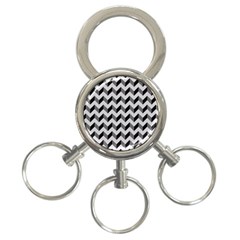 Modern Retro Chevron Patchwork Pattern  3-ring Key Chain by GardenOfOphir