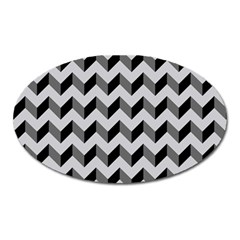 Modern Retro Chevron Patchwork Pattern  Magnet (oval)