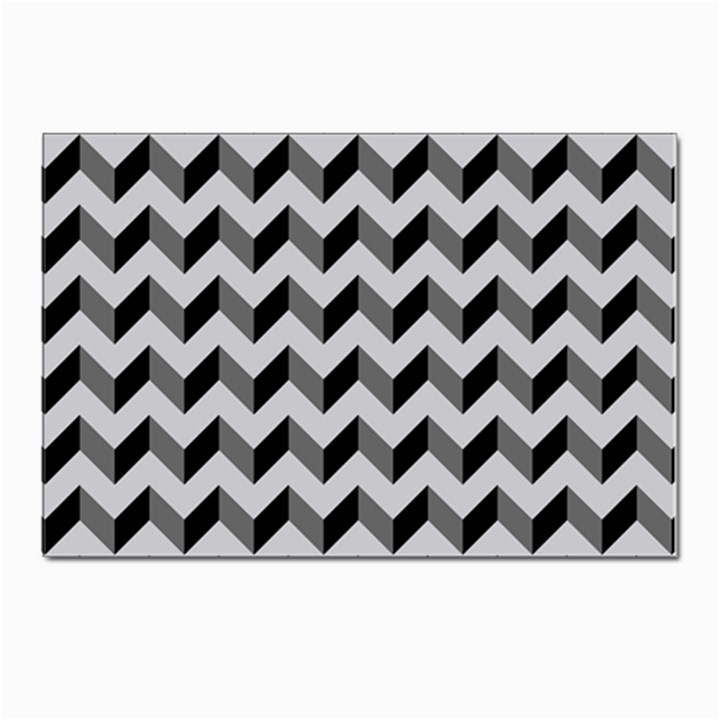 Modern Retro Chevron Patchwork Pattern  Postcards 5  x 7  (10 Pack)