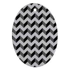 Modern Retro Chevron Patchwork Pattern  Oval Ornament (two Sides) by GardenOfOphir