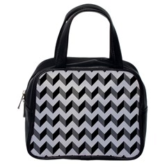 Modern Retro Chevron Patchwork Pattern  Classic Handbag (one Side)