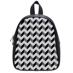 Modern Retro Chevron Patchwork Pattern  School Bag (small)