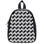 Modern Retro Chevron Patchwork Pattern  School Bag (Small) Front