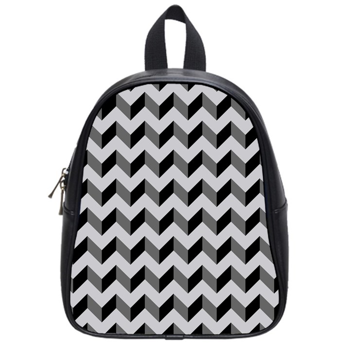 Modern Retro Chevron Patchwork Pattern  School Bag (Small)