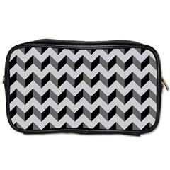 Modern Retro Chevron Patchwork Pattern  Travel Toiletry Bag (one Side) by GardenOfOphir