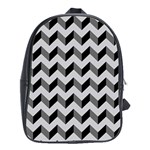 Modern Retro Chevron Patchwork Pattern  School Bag (XL) Front