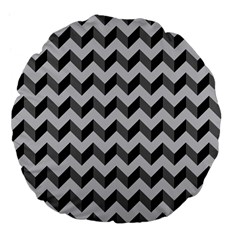 Modern Retro Chevron Patchwork Pattern  18  Premium Flano Round Cushion 