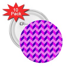 Modern Retro Chevron Patchwork Pattern 2 25  Button (10 Pack)